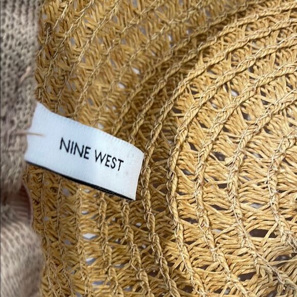 Elegant Tan Sun Hat with Black Band Nine West - Picture 7 of 9